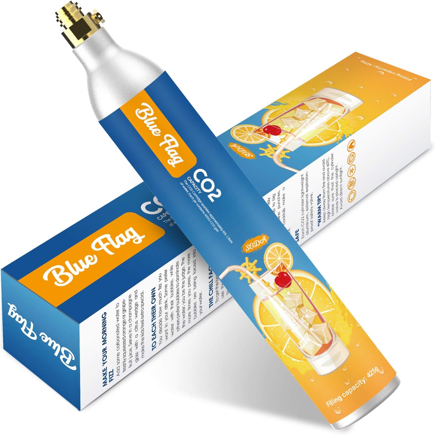 60L Co2 Carbonator Compatible with Sodastream Appliances (Excluding Art, Terra Seltzer Maker), 14.5oz, Set of 1