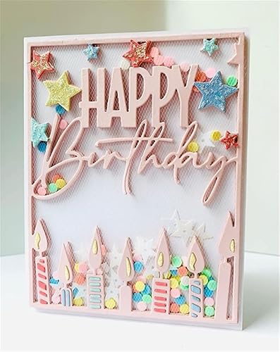 Miniatura 10 de CLSVYBK Troquelado para hacer tarjetas álbumes de recortes de metal troqueles de corte de pastel de feliz cumpleaños bricolaje álbum de fotos