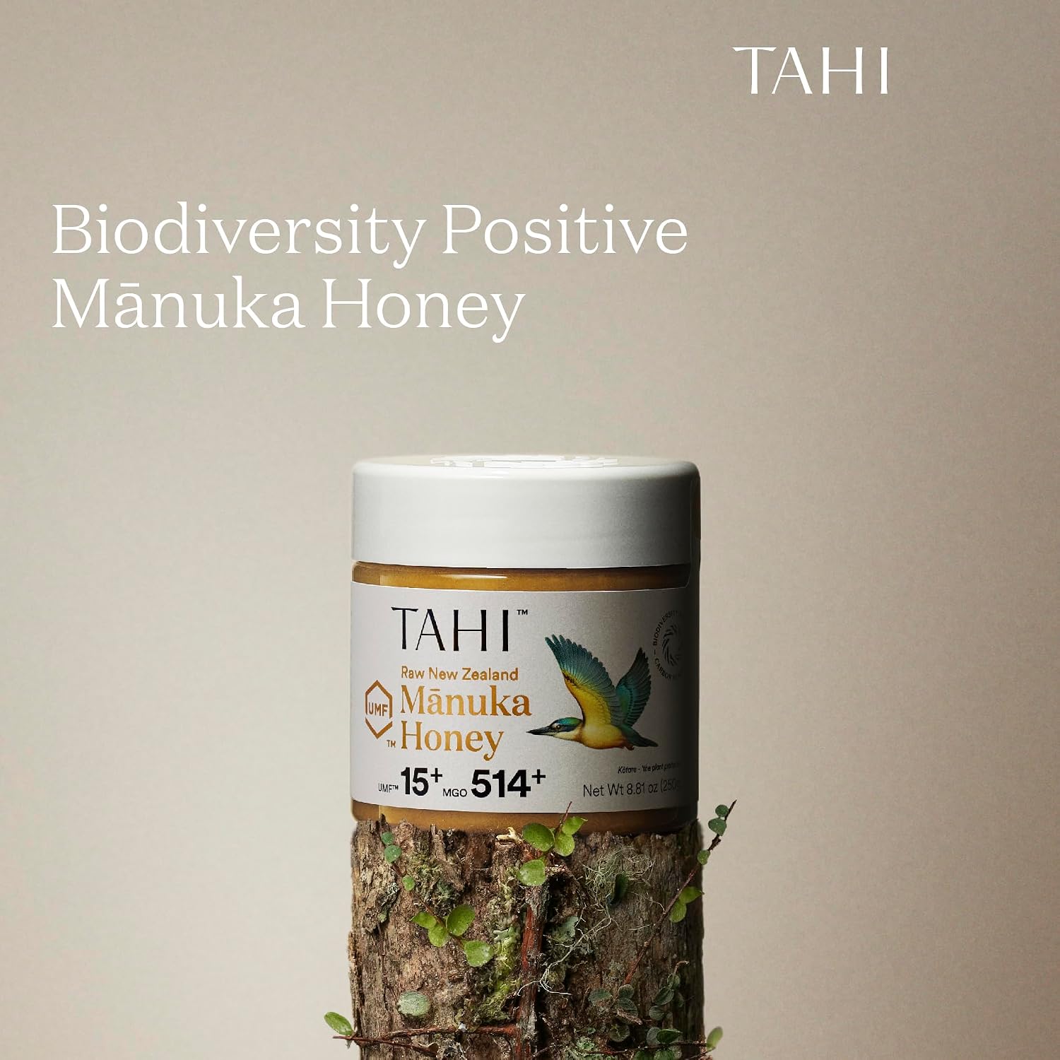 Tahi Raw Manuka Honey New Zealand UMF 15+ Certified (MGO 514+) - 100% Sustainable, Monofloral and Natural Honey - Non-GMO, Glyphosate-Free and Gluten-Free - New Zealand Manuka Pure Honey - 8.81oz