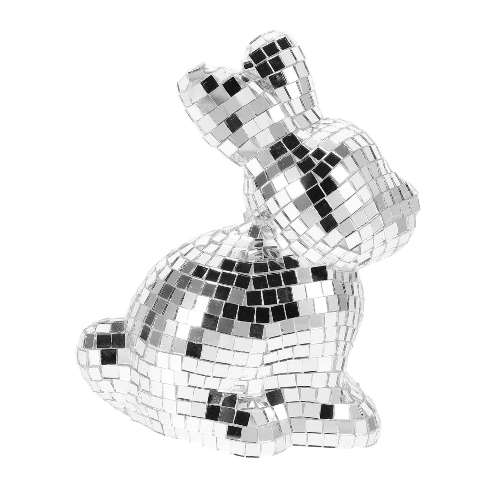 STOBAZA Cute Rabbit Statue Disco Ball Decor Small Disco Ball Ornament for Wedding Stage Party Decorations