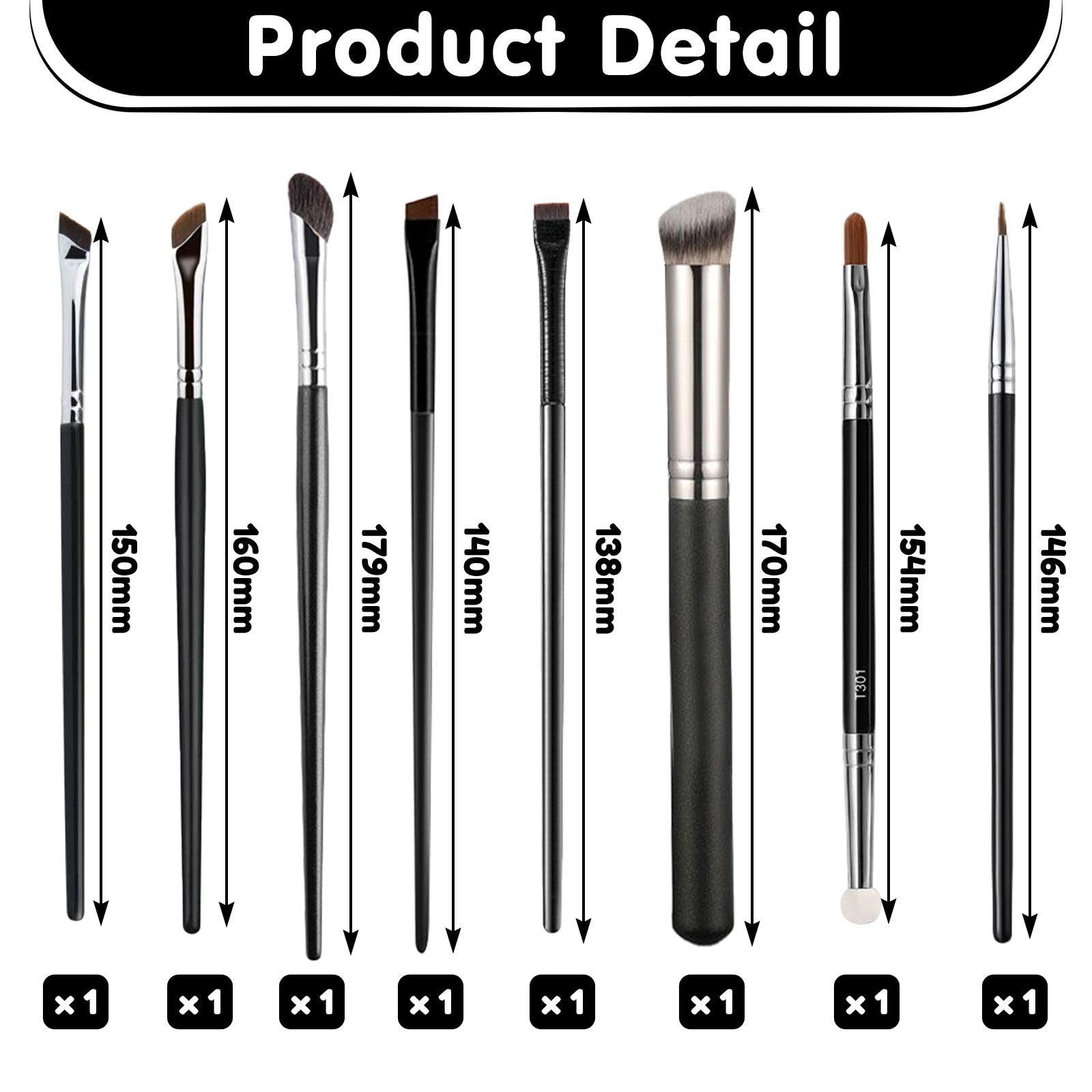 8 Pinceaux De Maquillage Professionnels, Ensemble D'Outils Anti-Cernes Pour Eye-Liner, Poils En Fibres Synthétiques, Outils De Soins De Beauté.
