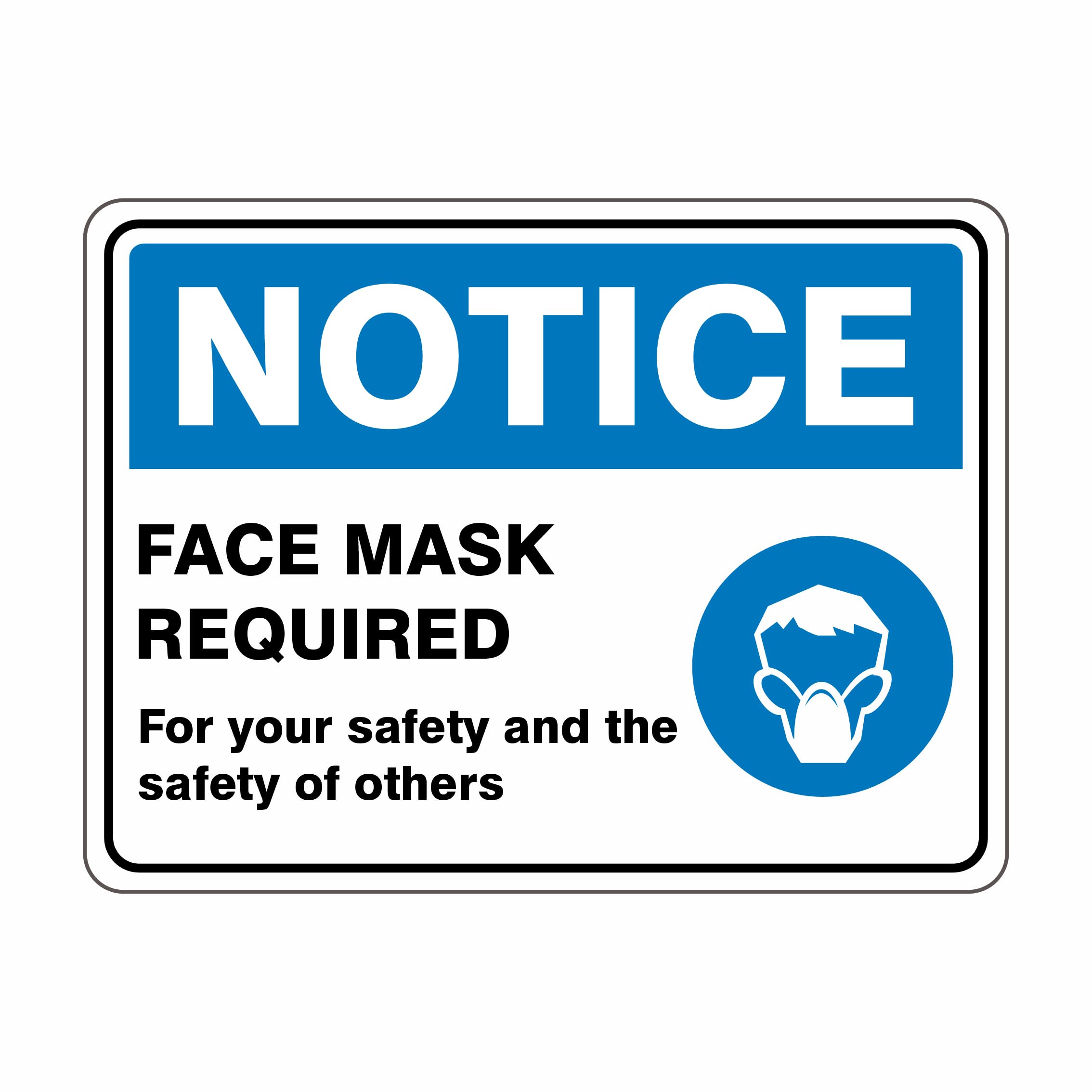 Face Mask Required Mandatory Signs Metal Tin Sign 8 x 12 inch for Industrial & Commercial