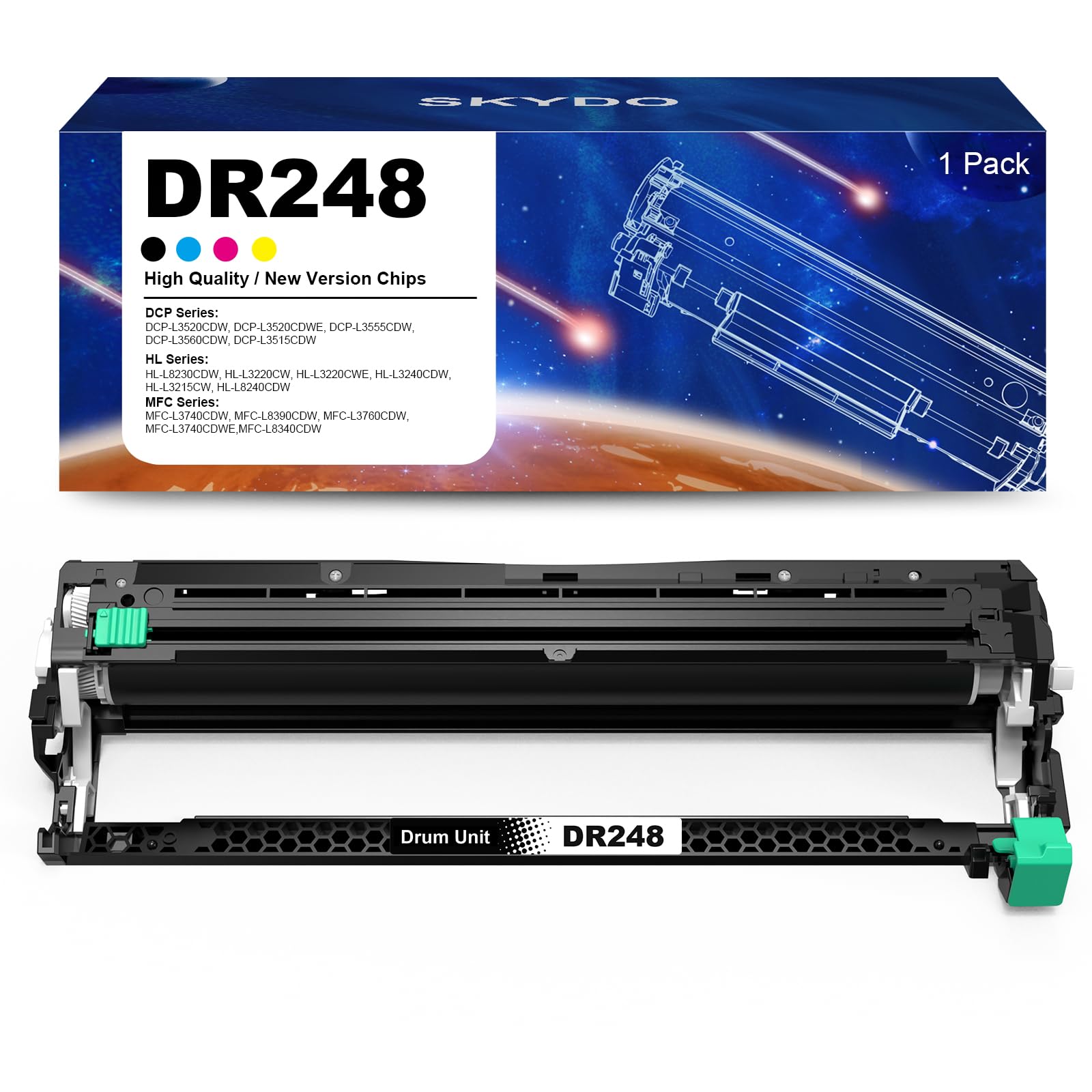 Skydo DR248CL Tamburo compatibile per Brother DR248 DR248 cl compatibile per Brother HL-L3240CDW MFC-L3740CDWE MFC-L3760CDW DCP-L3560CDW DCP-L3520CDWE DCP-L3555CDW HL-L3220CW HL-L3220CWE HL-L3215CW