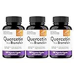 Quercetin with Bromelain Vegetarian Supplement Capsules | 360 Count (1000mg Per Serving 2400 GDU/g) | Supports Healthy Immune System, Helps With Seasonal Allergy Support | High Absorption Antioxidant