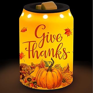 Fall Thanksgiving Wax Warmer, Ceramic Wax Melt Warmer for Scented Wax Scent Oil Candle, Electric Scentsy Warmer Thanksgiving Decorations for Living Room Kitchen Bathroom Home, Women Relaxing Gifts