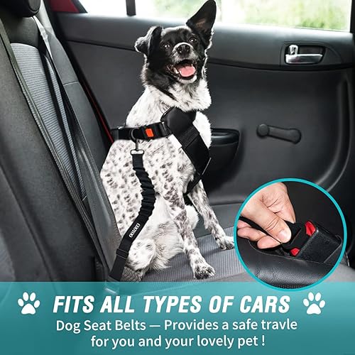 Miniatura 8 de COOYOO Dog Seat Belt,3 Piece Set Retractable Dog Car Adjustable Seatbelts for Vehicle Nylon Pet Safety Heavy Duty & Elastic & Durable Car Harness