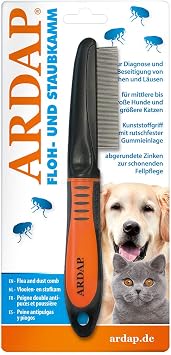 ARDAP Flea Comb and Dust Comb for Dogs and Cats - Effective Against Fleas and Lice - Professional and Gentle Grooming