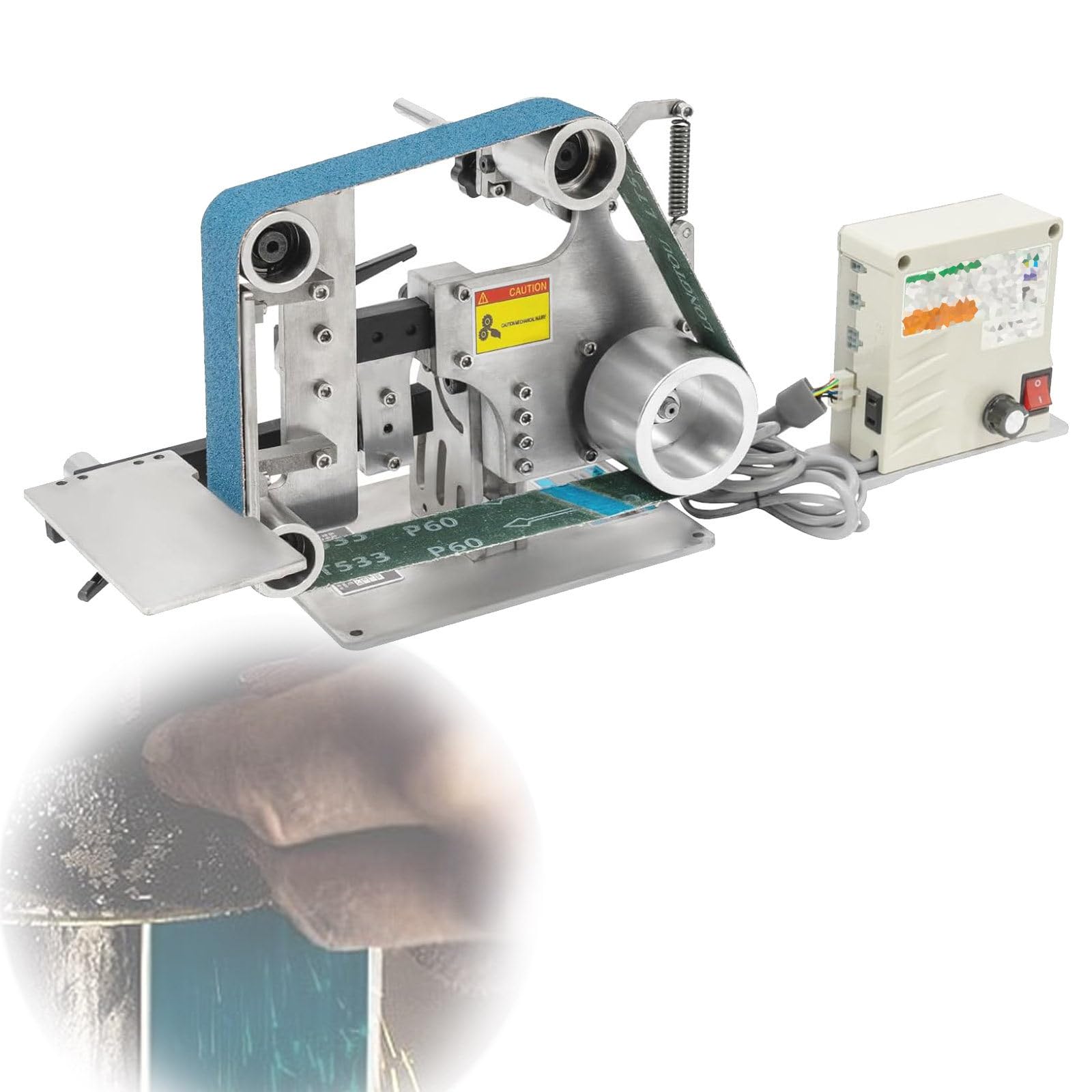 Dplwjpp Household Belt Machinebelt Sander Variable Speed Belt Grinders Vertical Horizontal Belt Sanders Fixed Angle Polishing Machine For Woodworking Metal Working