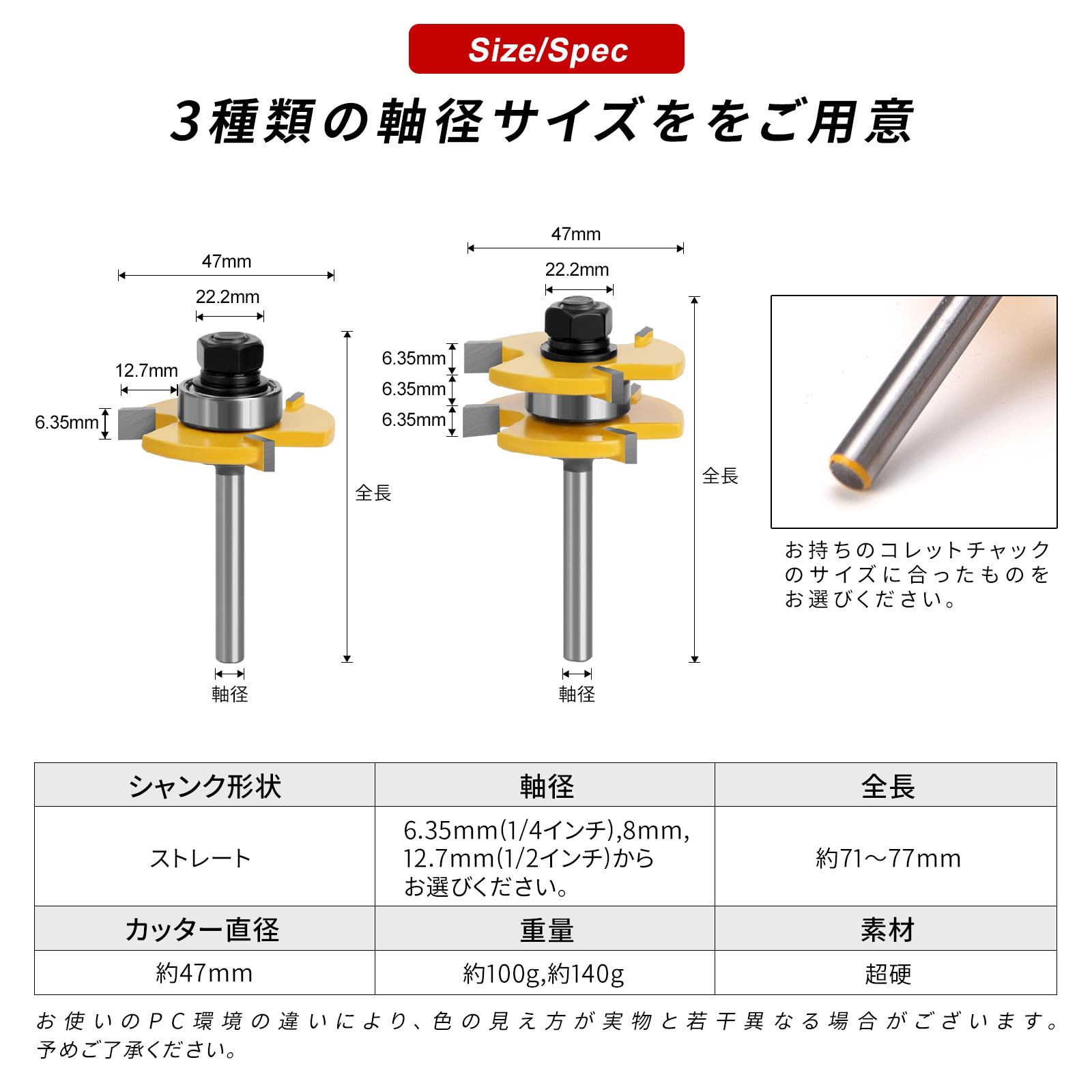 Amazon.co.jp: Morisho トリマー ビット セット t型 ほぞ カッター 溝