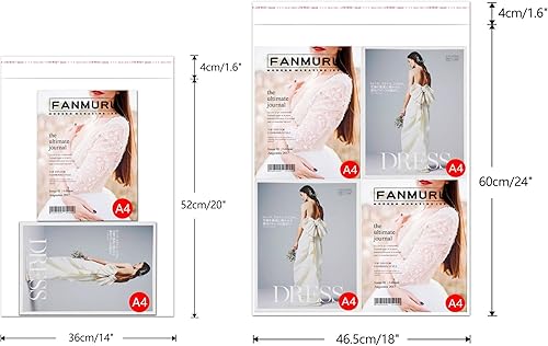 Miniatura 5 de Bolsas de celofán transparentes autoadhesivas para ropa, 14 x 20 pulgadas, grandes bolsas de polietileno OPP sellables, 100 unidades para ropa,