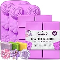 Vista 10 de Walfos Molde de silicona para jabón, molde rectangular flexible para pan viene con caja de madera, acero inoxidable ondulado + raspador recto