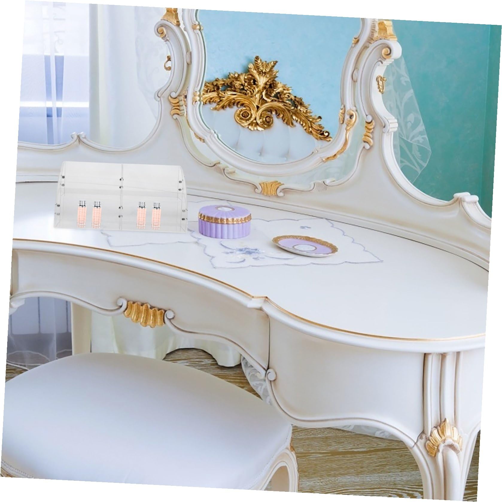 Organizzatore Trucchi in Acrilico Trasparente 2 Livelli per Bagno | Contenitore Cosmetici, Visibilità Cristallina, Spazio Flessibile per Vanity e Piano Lavabo