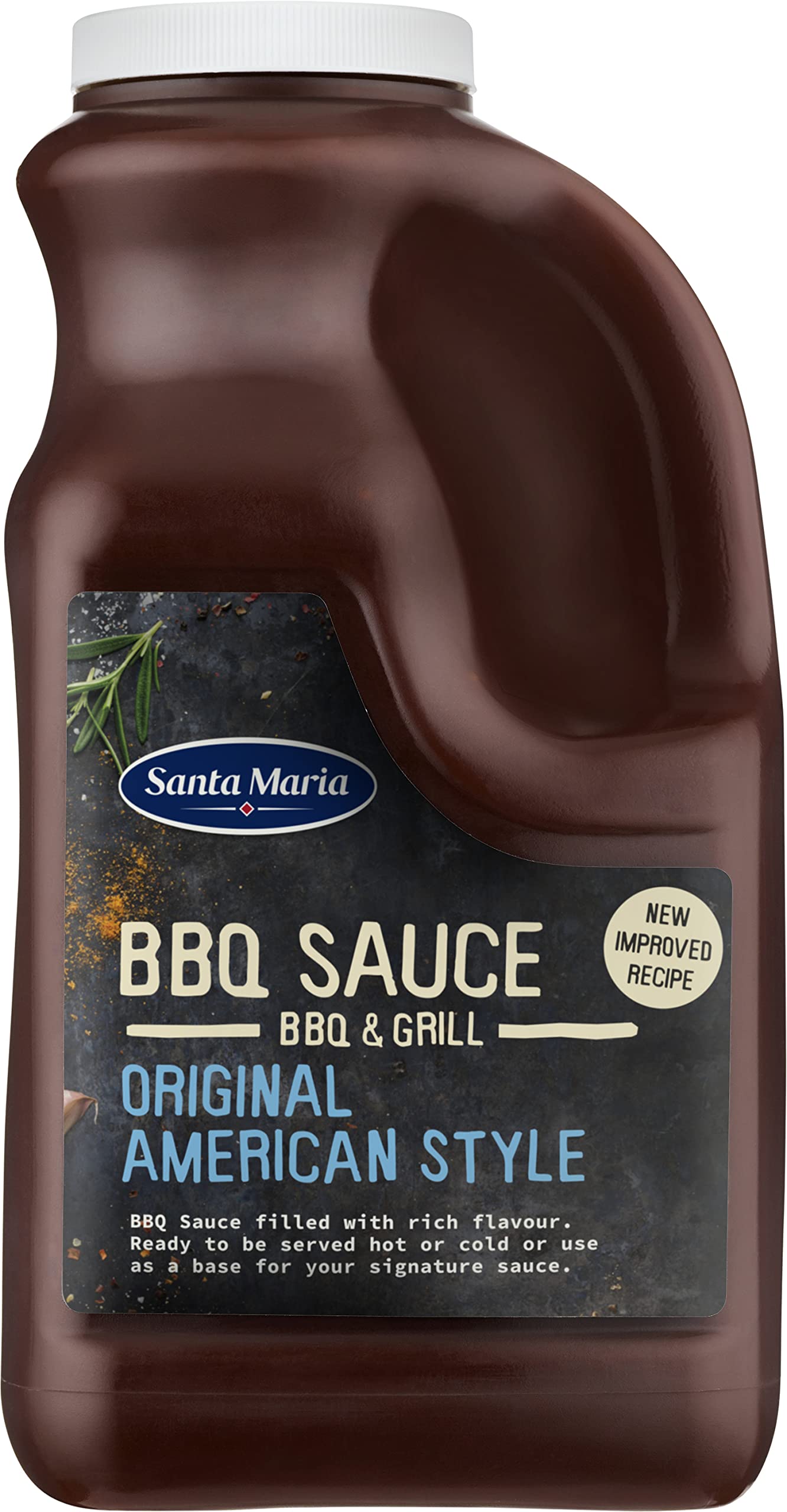 Santa Maria - Salsa Barbacoa, Sabor Barbacoa Dulce y Ahumado, Condimento para Carnes, Ideal para Acompañar en tus Comidas, BBQ Estilo Americano - 2575 g