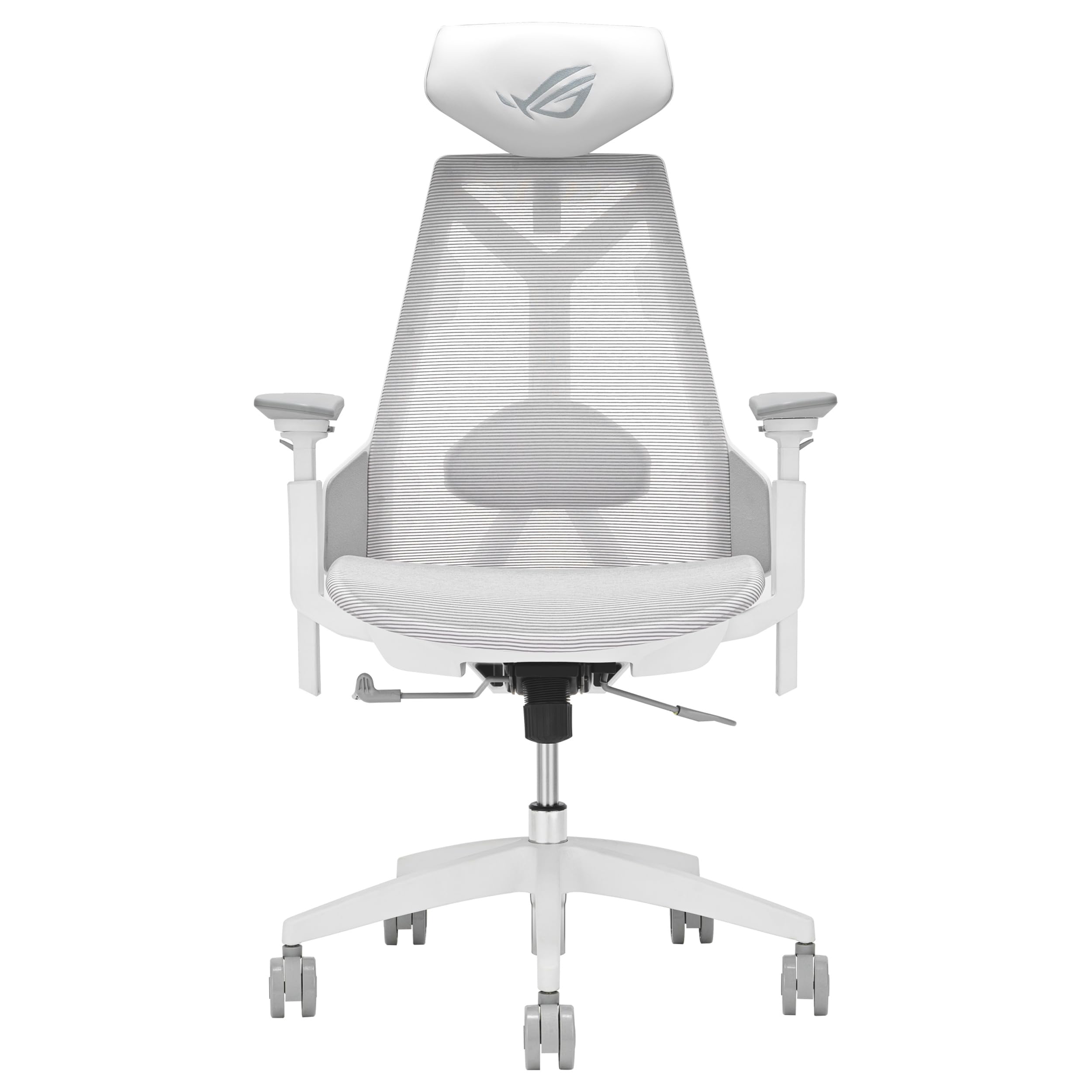 ASUS ROG Destrier Core Silla Gaming ergonómica, reposacabezas 2D, Soporte Lumbar, reposabrazos 3D para Gaming móvil, Profundidad y Altura Ajustables, reclinación en 3 Posiciones, Blanco Lunar