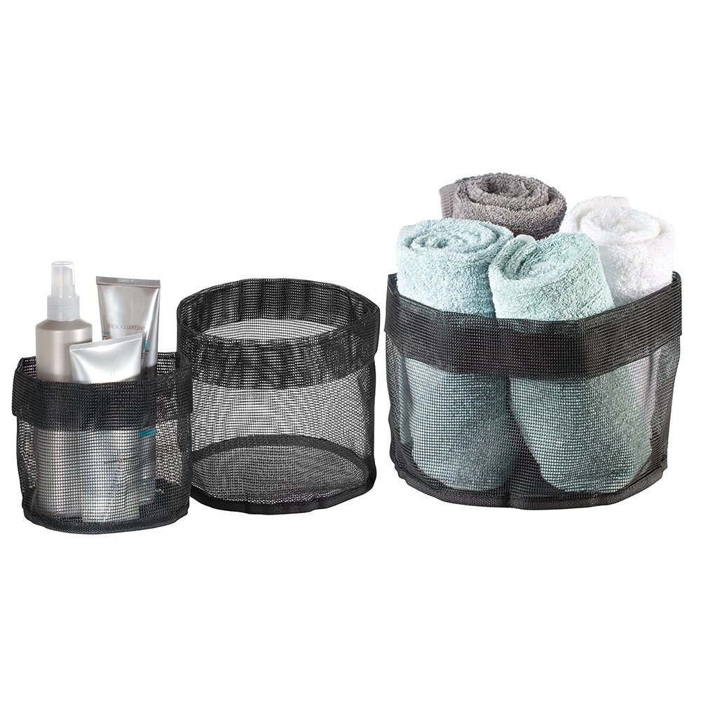 Rangement en maille InterDesign Una bacs carrés aérés blanc x3