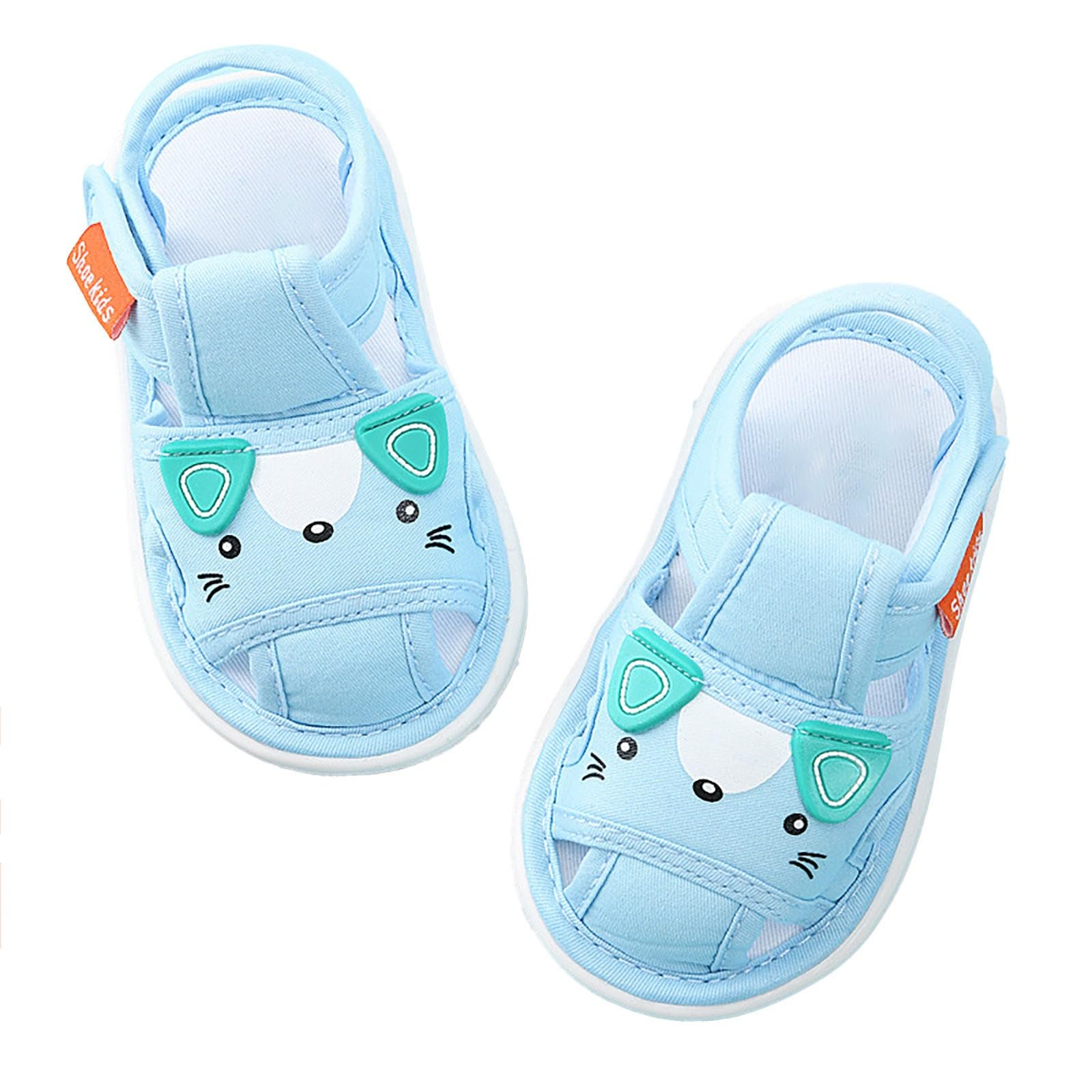 Infant Boys Girls Baby Newborn Summer Sneakers Cute Cat Cat Print Soft Bottom Walking Flat Toddler Boy Sandals Size 9 (A, 7 Toddler)