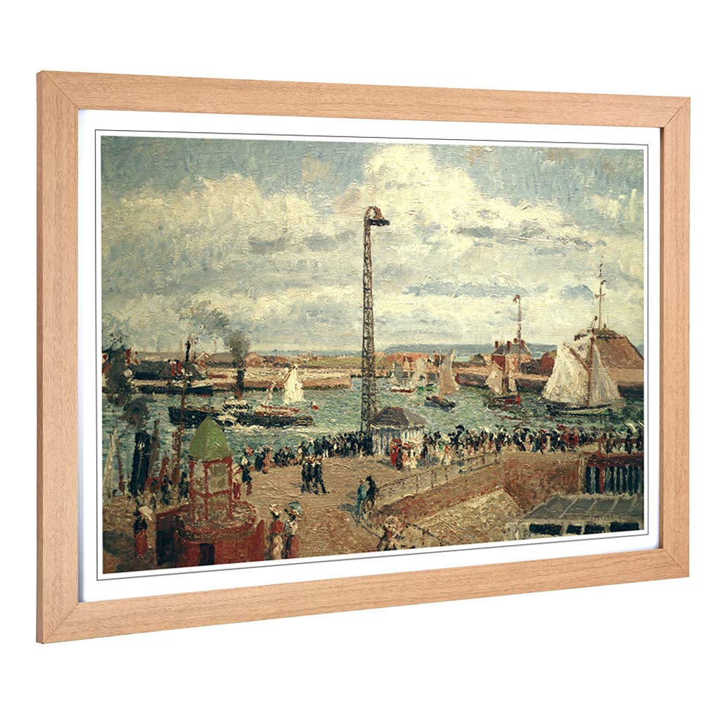Big Box Art Framed Print of Camille Pissaro The Pilots Jetty Design | Wall Art Picture | Home Decor for Kitchen, Living Room, Bedroom, Hallway, Oak, A2 / 24.5x18 Inch / 62x45cm