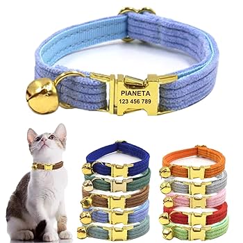 Amazon | 名札付き猫首輪 ペットのお名前＆電話番号無料刻印