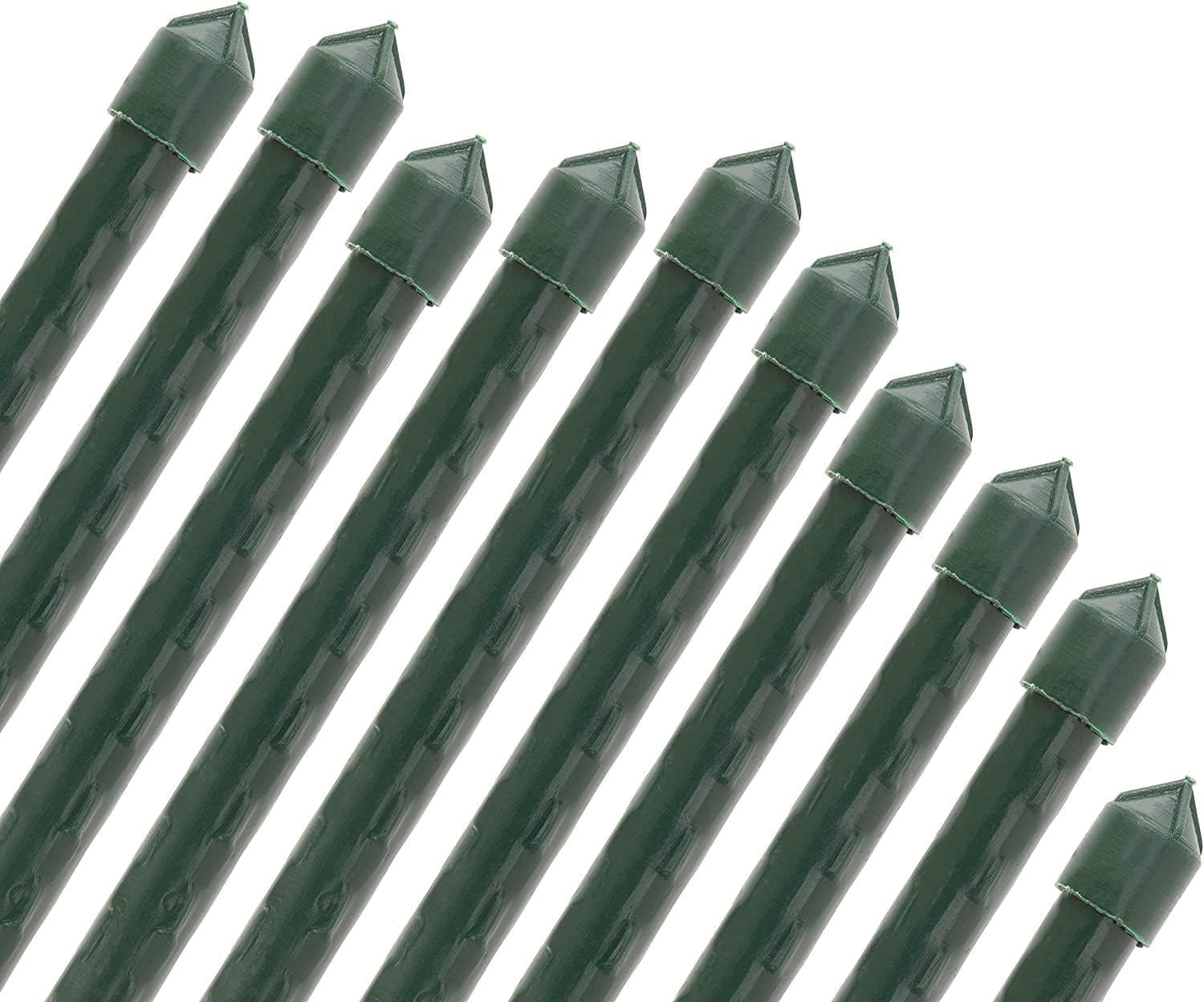 Suinga Pack 25 Tutor de Acero Plastificado 210cm Ø16 mm | Varillas para Plantas y Arboles | Tutores para Tomates y Plantas trepadoras | Soporte para Plantas, Verde