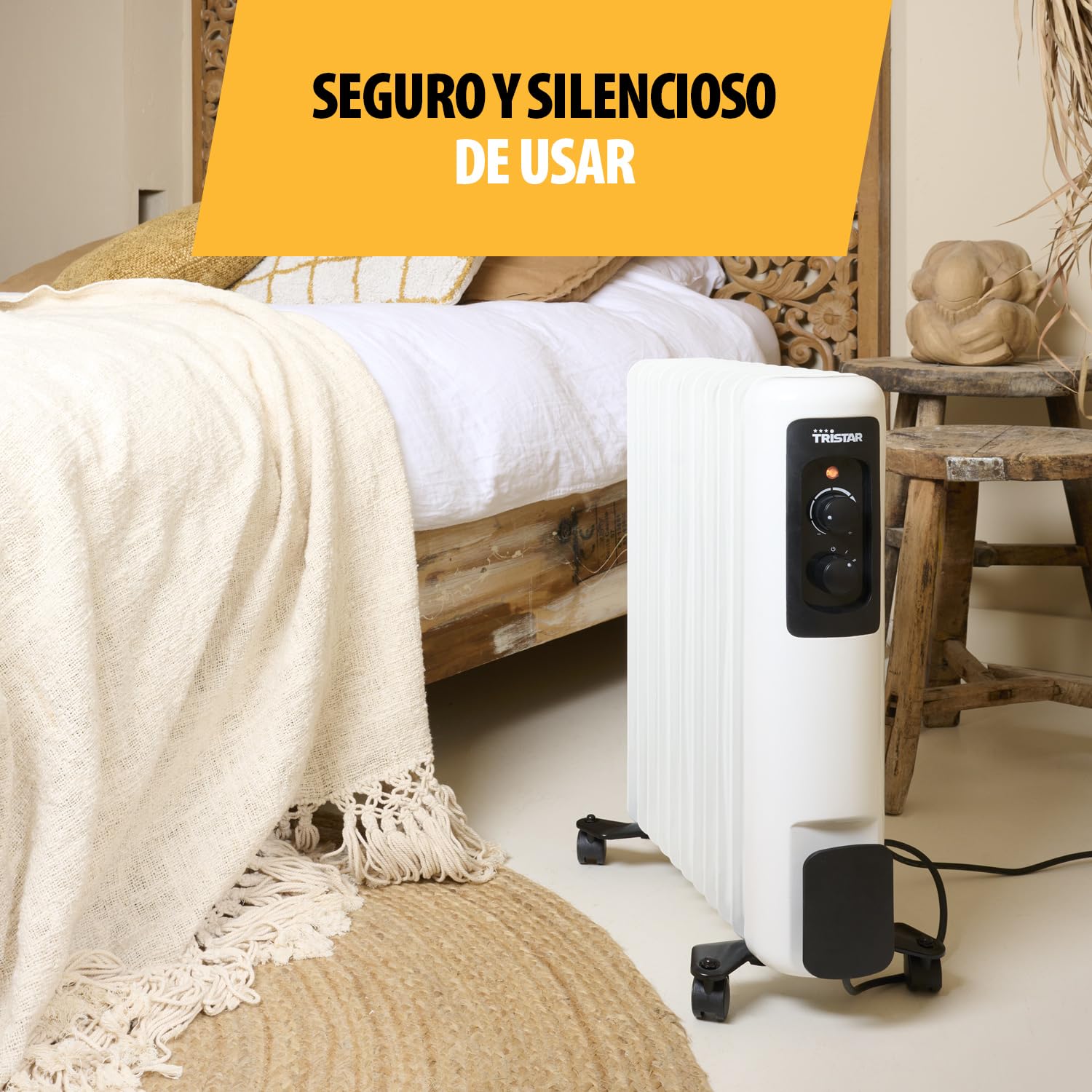 Tristar KA-5181 Calefactor de aceite, 3 ajustes de calor, Termostato ajustable, 2 000 W máx., 11 aletas