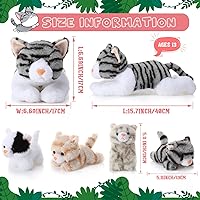Vista 2 de Skylety 5 piezas de peluche de gato con bebés dentro del vientre, gato embarazada, mamá y gatito con 4 lindos gatitos de peluche esponjosos, regalos