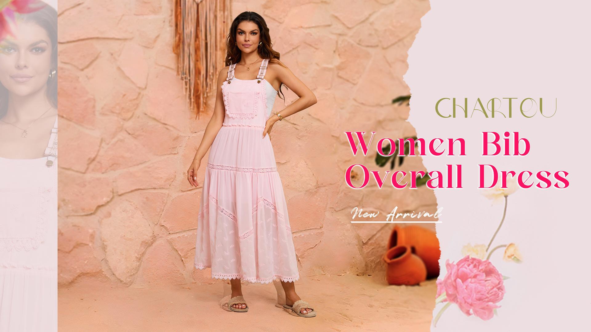 Amazon.com: CHARTOU Women Bib Overall Dress Jumper Babydoll Pinafore Dress  Embroidered Lace Maternity Straps Suspender Dress (X-Small, Apricot) :  Clothing, Shoes & Jewelry