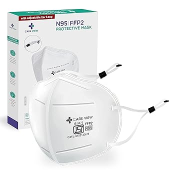 Careview FFP2 Certified Respirator (White, 6 Layered, 10 Pcs) for Unisex