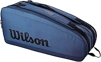 Wilson Ultra V4 Tour Tennis Racket Bag - Blue, Holds 6 Rackets, 2 Main Compartments & Large Side Pocket