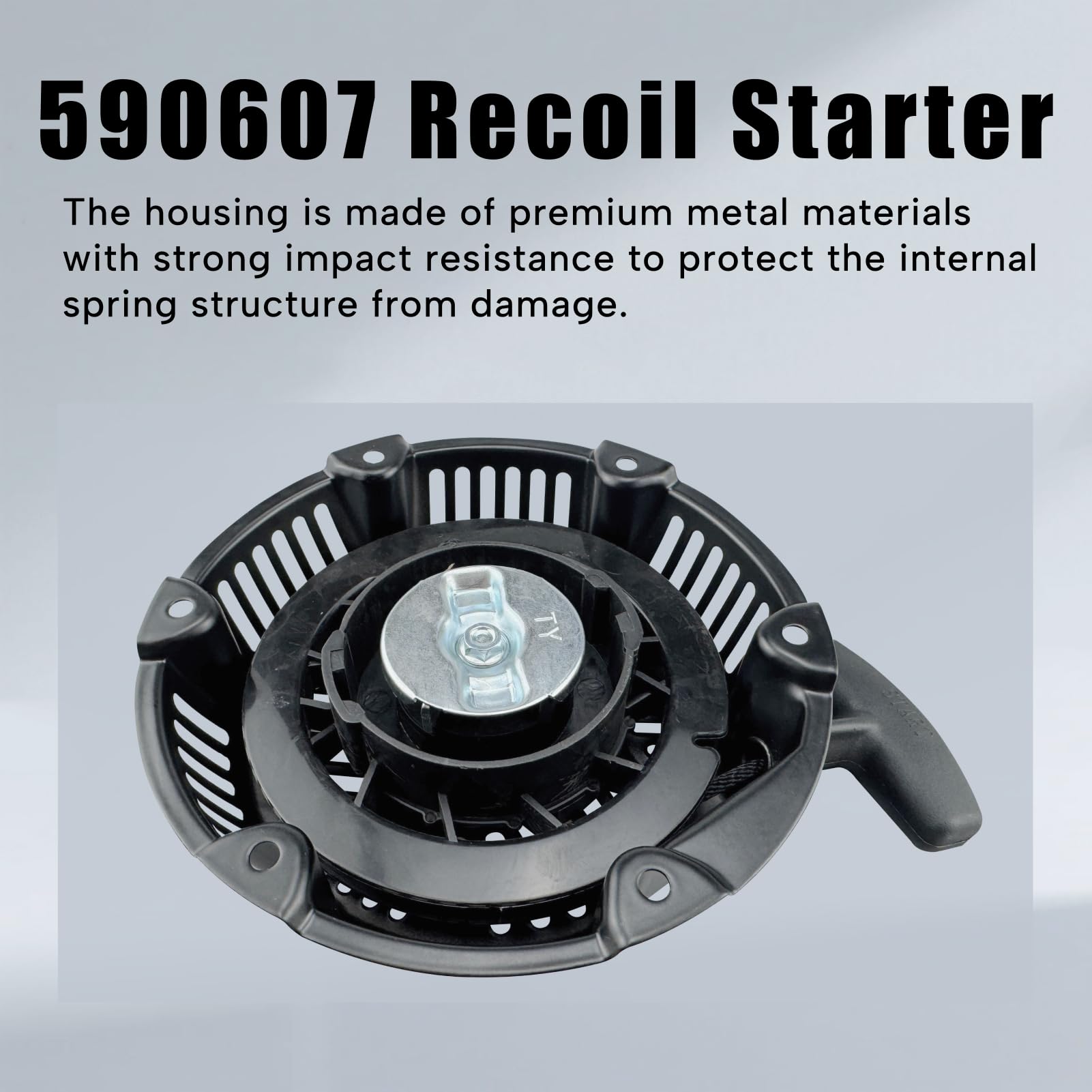 590607 - Conjunto de arranque de retroceso de repuesto para Briggs & Stratton 5 hp, 6.5 hp 163 cc 208 cc, se adapta a Craftsman 196 cc 208 cc Pull Start se adapta a generadores específicos