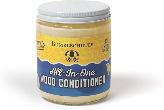 Bumblechutes All-In-One Natural Wood Conditioner - Non Toxic Wood Cutting Board Oil - Kitchen Safe Food Grade Oil for Wooden Utensils - Spoon Butter for Cutting Board Care Made in USA 4 oz