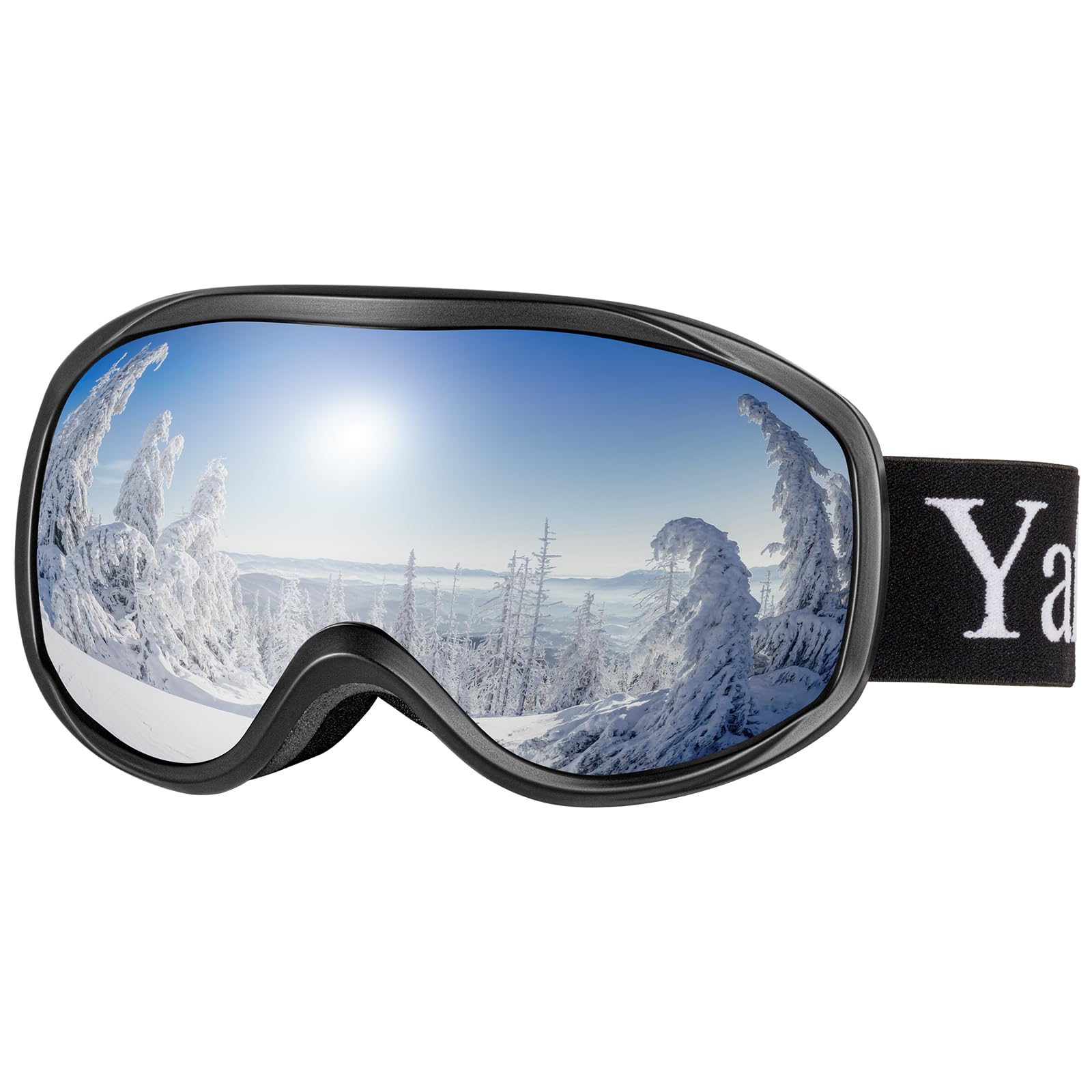 Yafaca Gogle narciarskie, przeciwmgielne, ochrona UV 400, gogle snowboardowe z podwójną soczewką, OTG i kask, kompatybilne z okularami śnieżnymi, antyodblaskowe, sferyczne gogle narciarskie dla