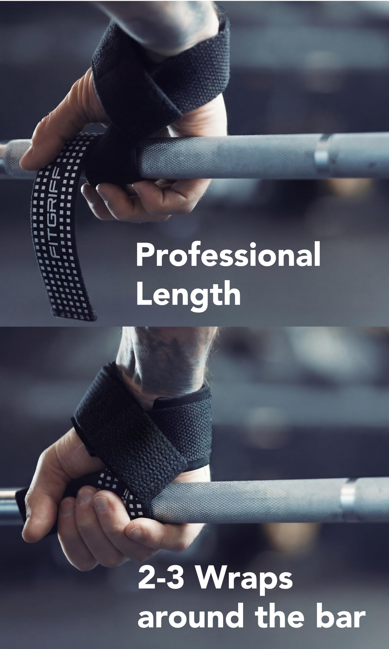 Fitgriff® Paski do podciągania (wyściełane) do treningu siłowego, kulturystyki, fitnessu, martwego ciągu, dla kobiet i mężczyzn (Silicone Grip)