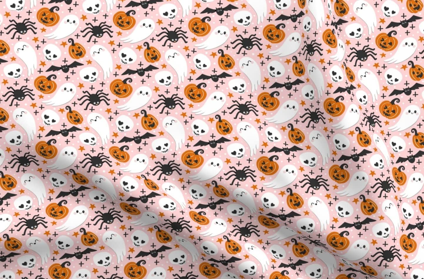 Spoonflower Fabric - Summer Pastel Pink Orange Watercolor Hand Drawn Stripes Printed on Petal Signature Cotton Fabric by the Yard - Sewing Quilting Apparel Crafts Decor