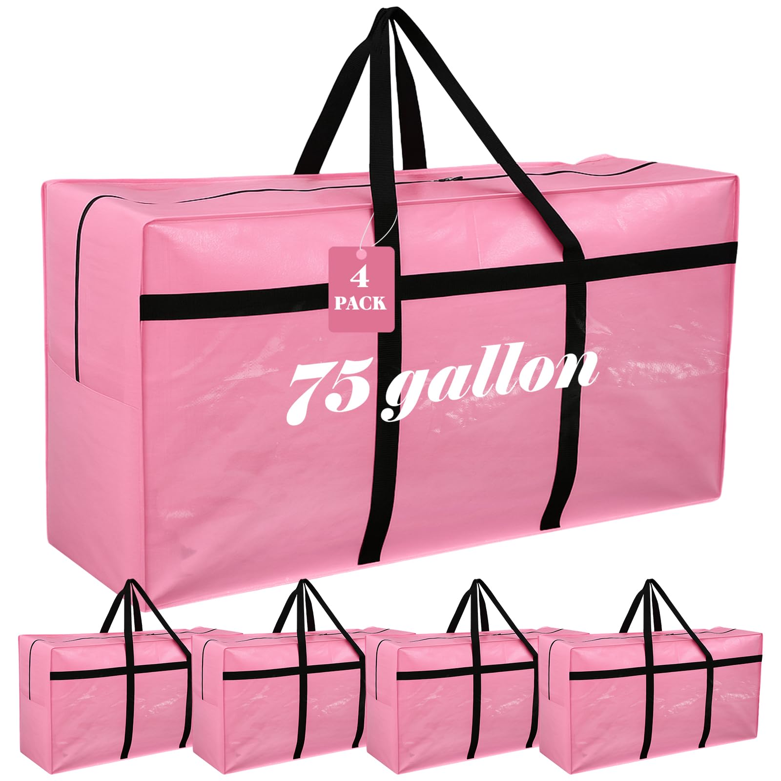 Windyun 4 Pack 75 Gallon Extra Large Moving Bags XXL Heavy Duty Storage Bag