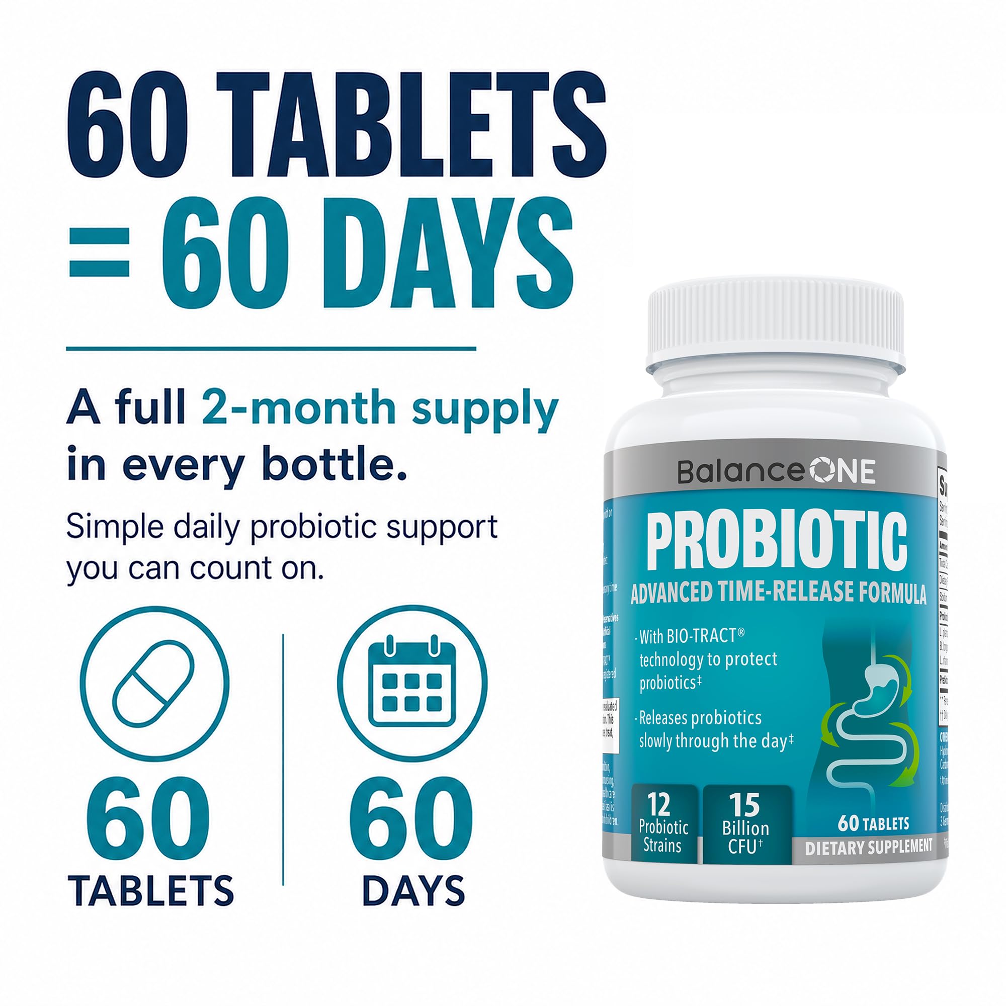 Balance ONE Probiotic for Women & Men, 15 Billion CFU, 12 Strains, 60 Count — Amazon image 5