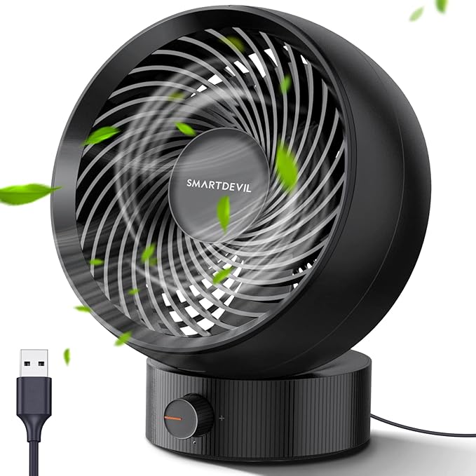 SMARTDEVIL USB Desk Fan, Small Personal Desktop Table Fan with Strong