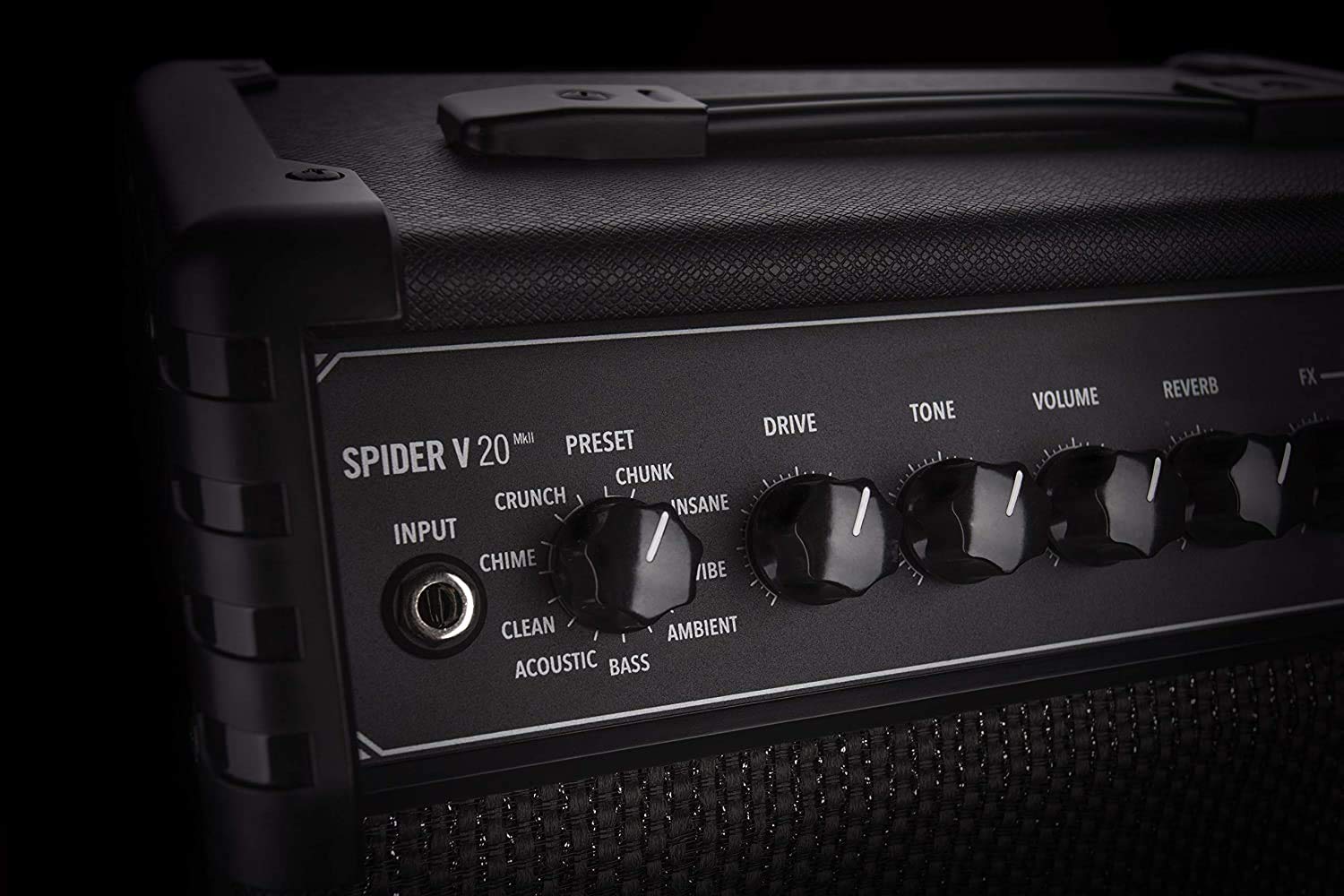 Yamaha Line 6 Spider V 20 MkII Amplificateur de Guitare Noir – Amplificateur 20 W avec Haut-Parleur 8 Pouces, 16 tonalités prédéfinies et 3 Effets simultanés