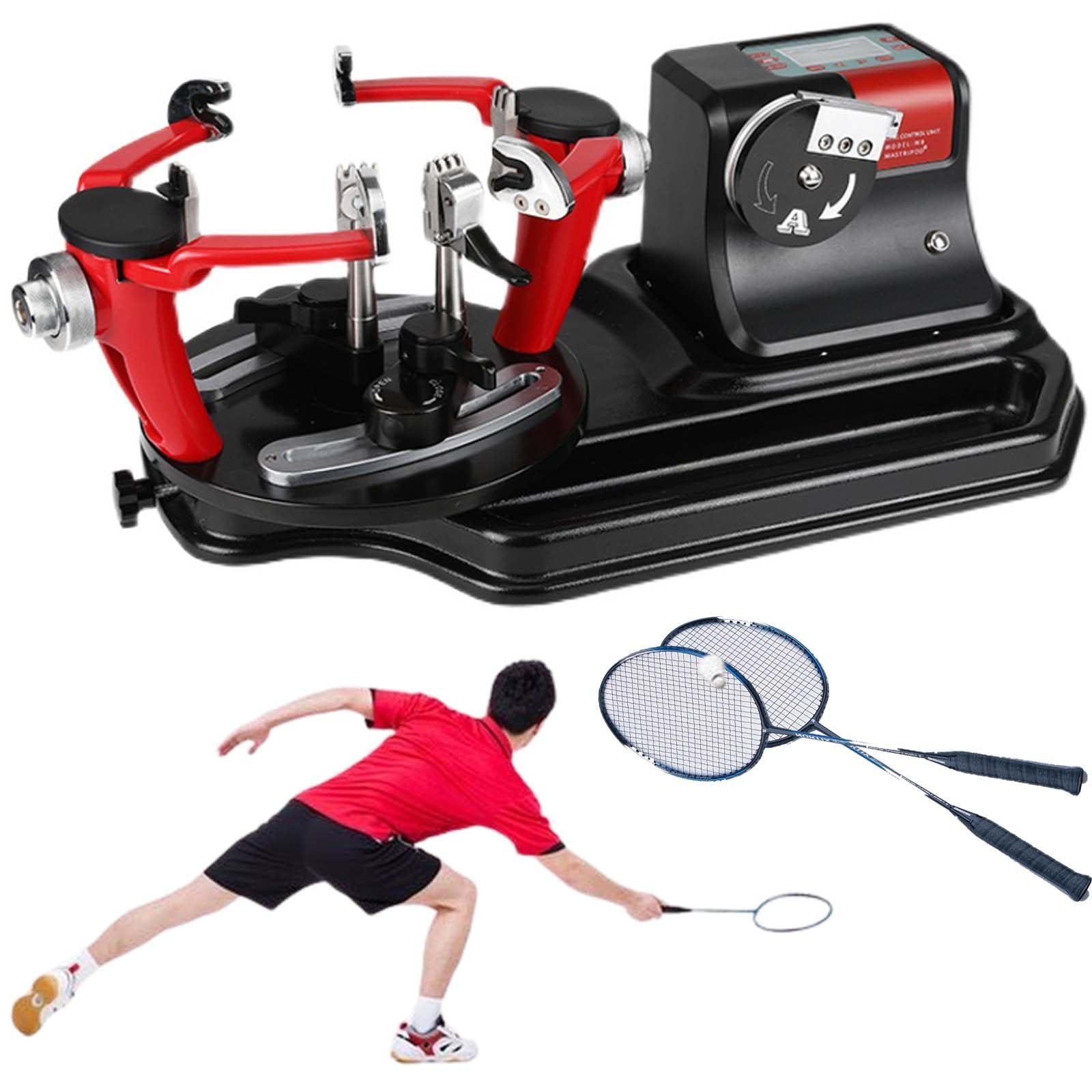 Incordatrice elettrica - Sincronizzazione a 6 punti, 3 velocità di trazione, display LCD con archiviazione dati per badminton e tennis