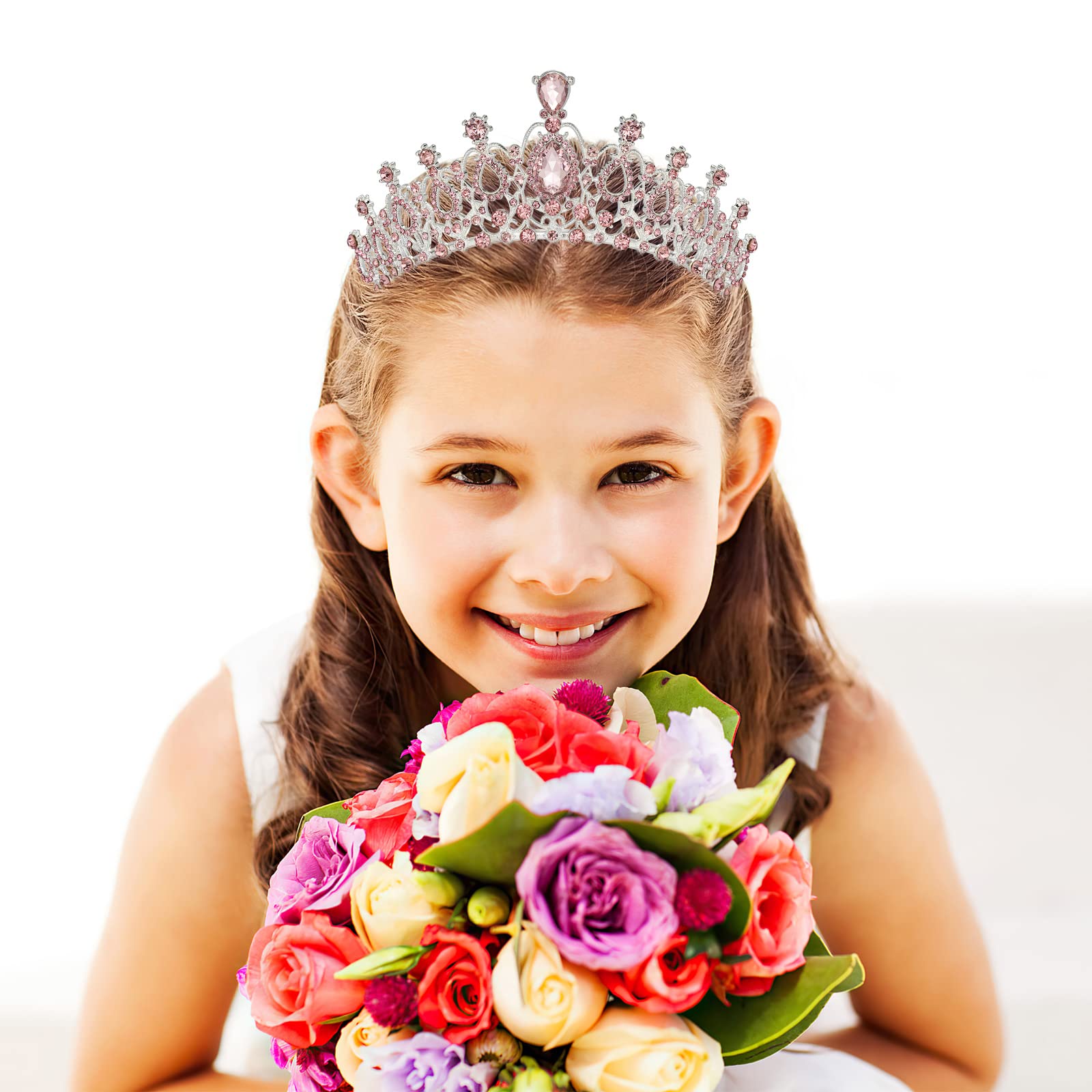 Amazon.com: Makone Crowns for Women,Pink Princess Crown  display picture 1