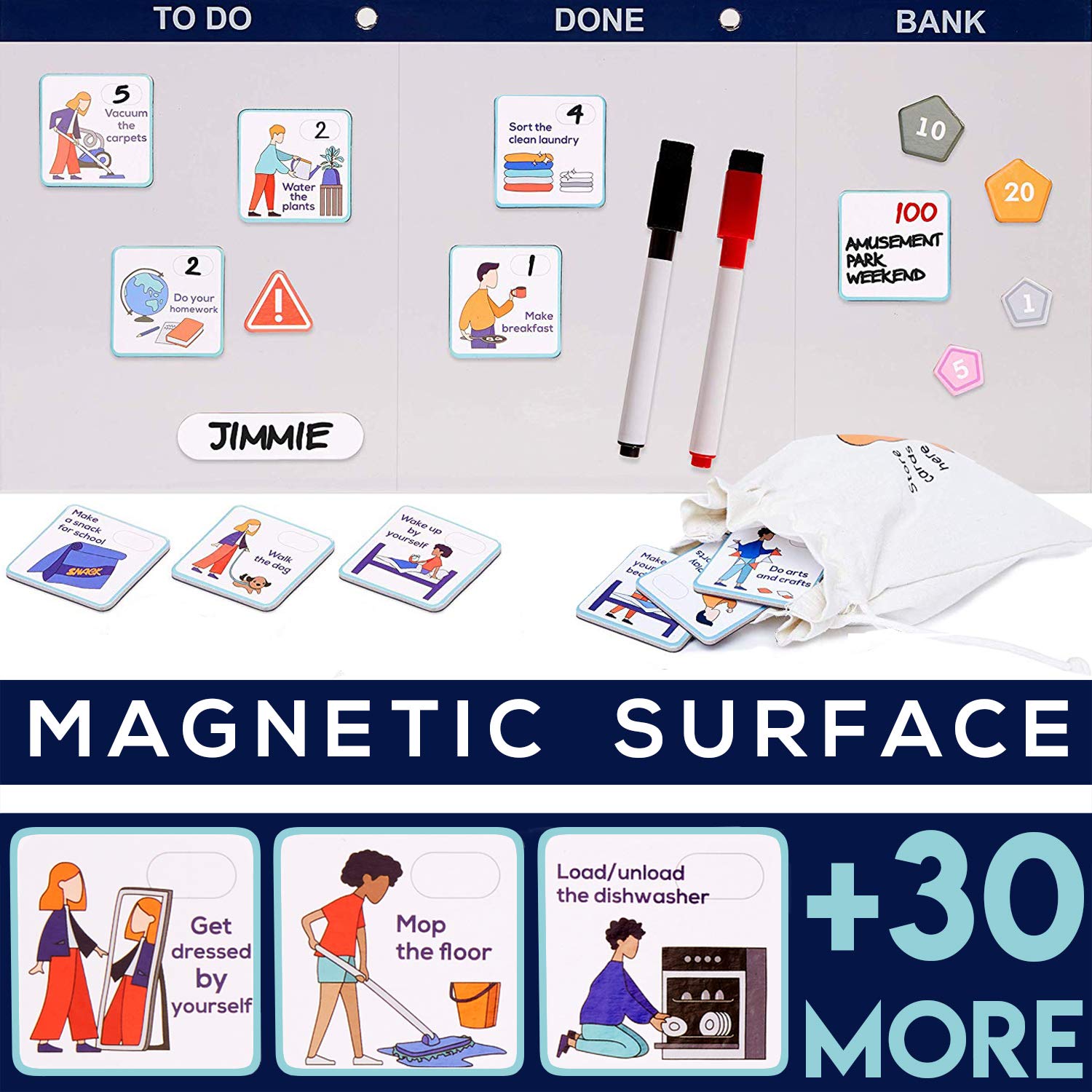 Buy Kids Chore Chart Reward Chart for Toddlers, Preschool