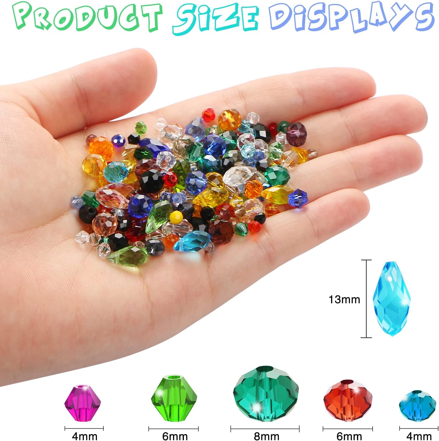 Aazon.co: 1000 Cuentas De Vidrio Para Hacer Joyas, Coloridas Cuentas De Cristal Arcoíris Con
