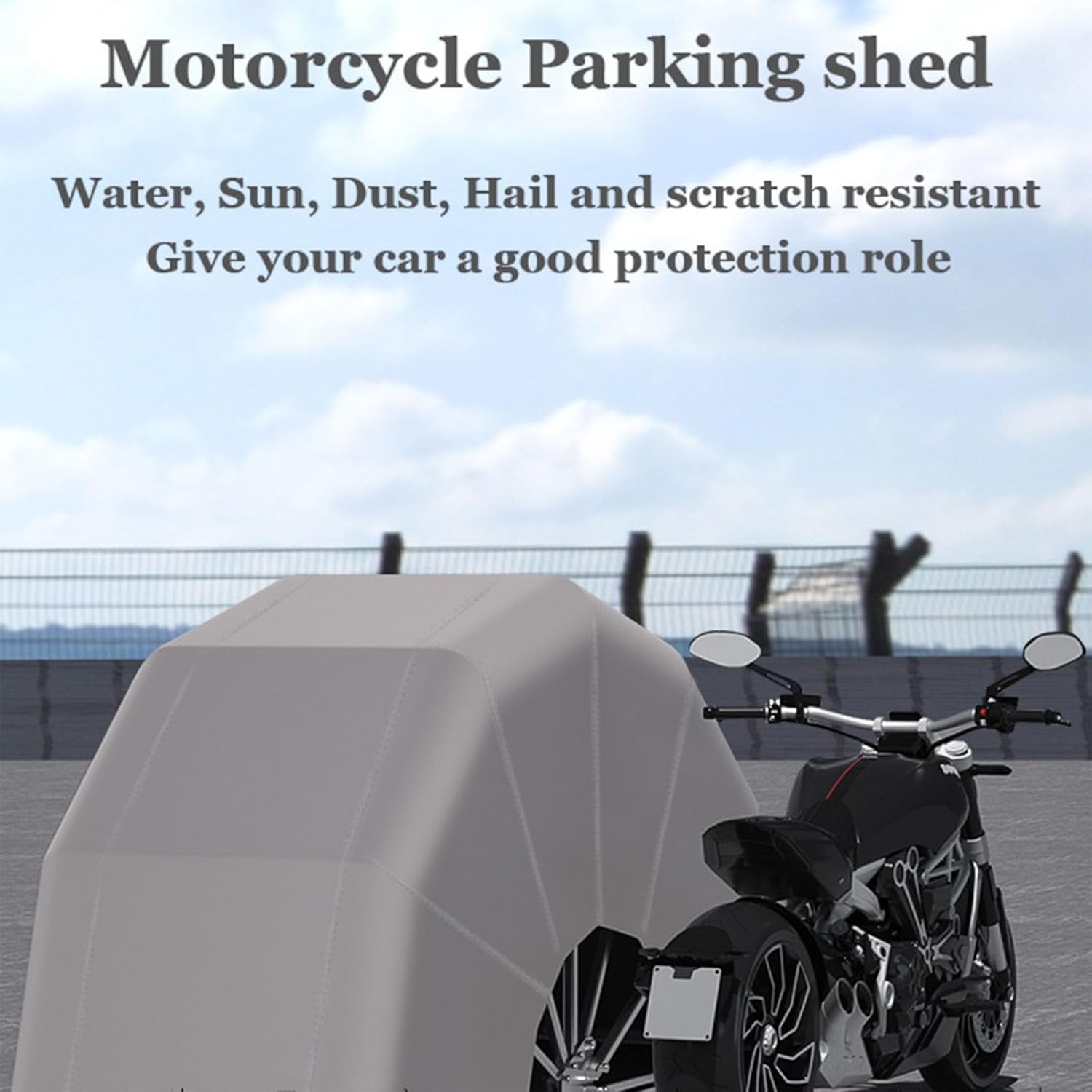 Fully Automatic Folding and Retractable Motorcycle Shed, Motorcycle Cover Shelter Storage, Stainless Steel Motorcycle Shelter Shed Cover, Suitable for Motorcycle Vehicle Storage.