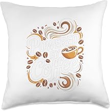 Powered by Coffee Caffeine Lover Espresso Beans Throw Pillow