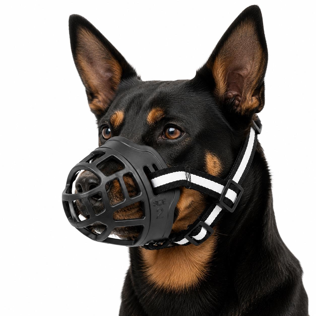 Köpek Ağızlığı Size 2 10-17 Kg Küçük Orta Irk Ayarlanabilir Nefes Alabilir Plastik Ağızlık