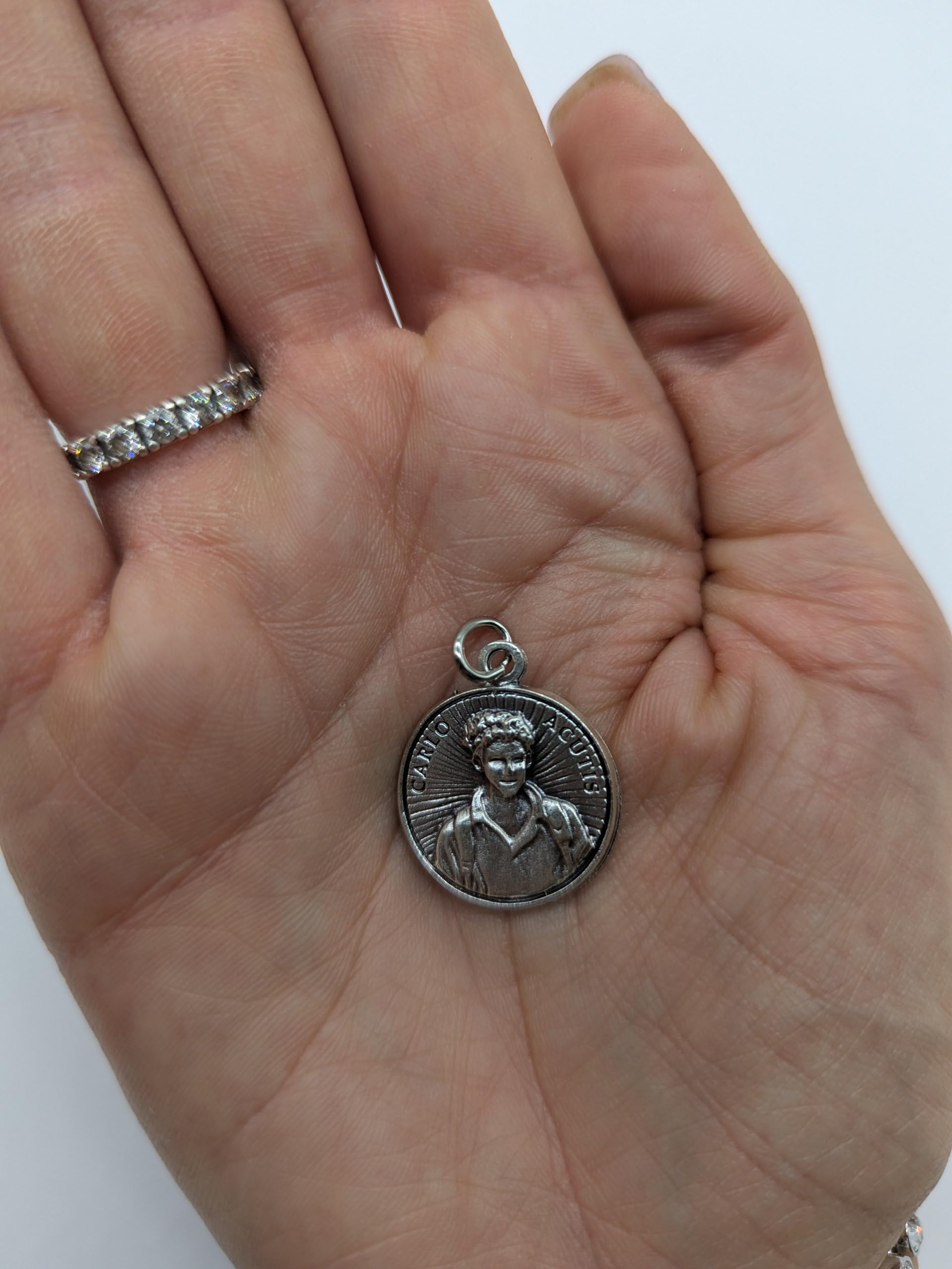 OVUNQUE PROTEGGIMI Medaglia di Carlo Acutis e biglietto con preghiera, Regalo religioso cattolico per uomini e donne