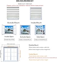 Vista 6 de Zebra - Persianas enrollables para ventana, corte personalizado a medida, persianas enrollables de doble capa, color blanco, fijo 72 pulgadas