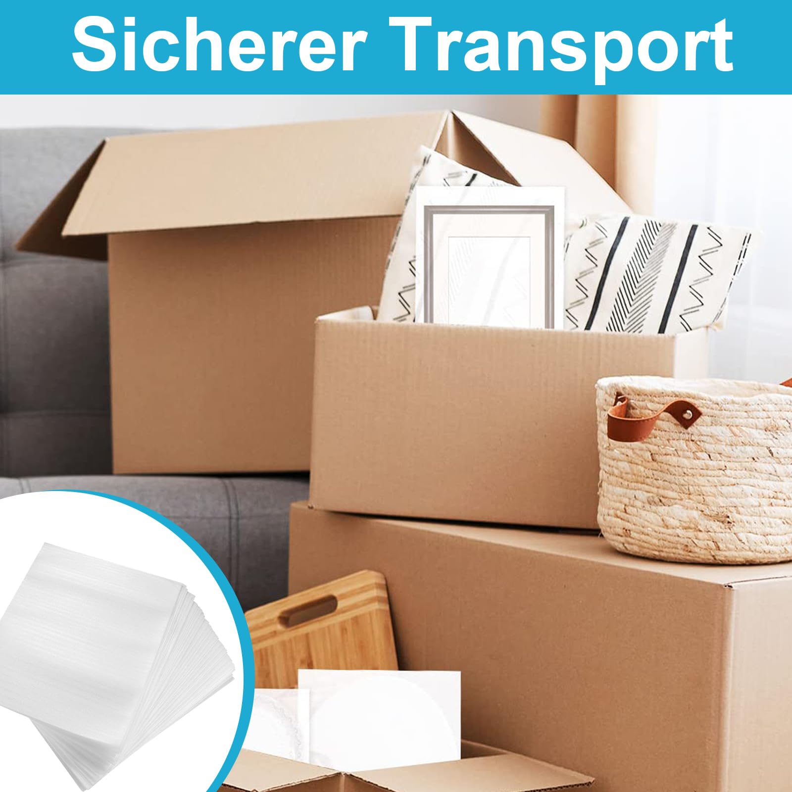 Material de Embalaje de Espuma, 50 Piezas Película de Espuma, Cajas para Mudanzas con Plástico de Burbujas, Material de Embalaje, Material Móvil para Embalaje, Almacenamiento y Envío, 300x300x1 mm