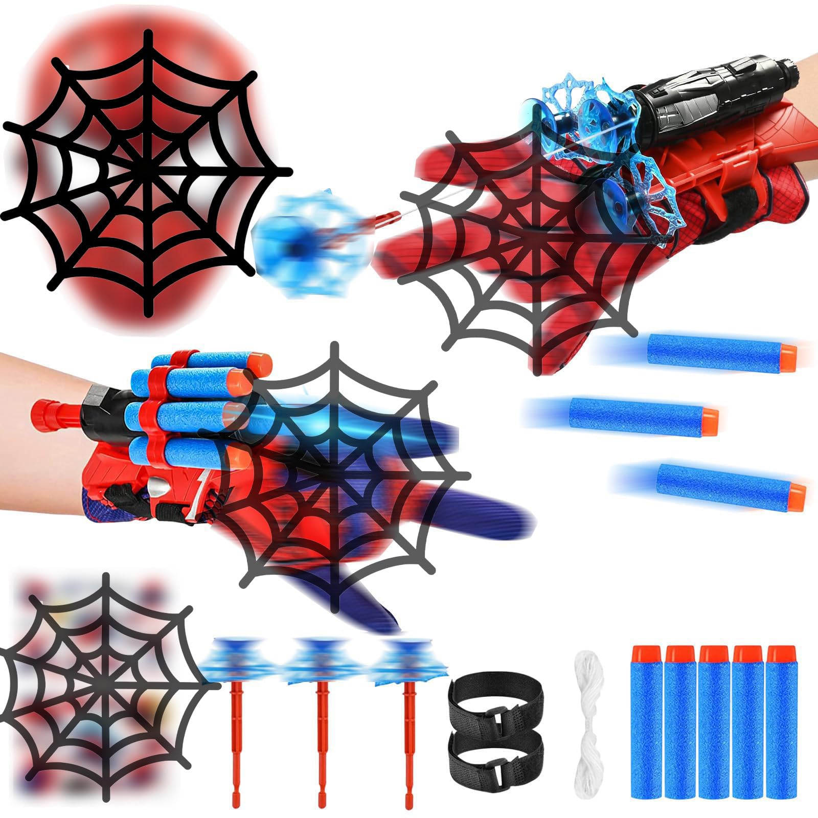 NHYDZSZ Set di 2 Guanti per Bambino, Guanti Launcher per Giochi con Launcher e Maschera, Giocattolo da Polso, Spara Cosplay, Regalo per Feste e Compleanni, Giochi Bambini 3-10 Anni