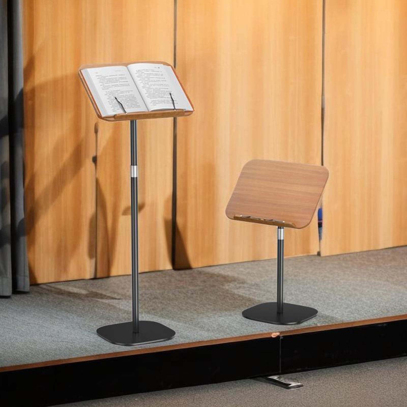 Pupitre de Conférence en Bois, Pupitre de Lecture Pliable, Podium de Pupitre Portable, Podium de Pupitre Incliné pour Conférence, Auditorium, Salle de Classe(1.3 Meters)