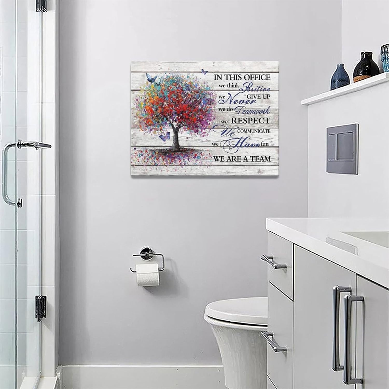 Office Inspirational Wall Art Motivational In This Office Quotes Pictures Wall Decor We Are A Team Canvas Prints Painting Framed Artwork for Teamwork Office 16"x12" - Image 5